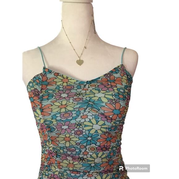 No Boundaries New‎ Junior's  Small Floral Mesh Dress - Picture 7 of 14